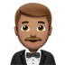 Man In Tuxedo: Medium Skin Tone Emoji Copy Paste ― 🤵🏽‍♂ - apple