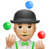 Man Juggling: Medium-light Skin Tone Emoji Copy Paste ― 🤹🏼‍♂ - apple