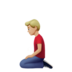 Man Kneeling: Medium-light Skin Tone Emoji Copy Paste ― 🧎🏼‍♂ - apple
