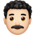 Man: Light Skin Tone, Curly Hair Emoji Copy Paste ― 👨🏻‍🦱 - apple