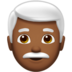 Man: Medium-dark Skin Tone, White Hair Emoji Copy Paste ― 👨🏾‍🦳 - apple