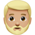 Man: Medium-light Skin Tone, Beard Emoji Copy Paste ― 🧔🏼‍♂ - apple