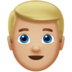 Man: Medium-light Skin Tone, Blond Hair Emoji Copy Paste ― 👱🏼‍♂ - apple