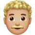 Man: Medium-light Skin Tone, Curly Hair Emoji Copy Paste ― 👨🏼‍🦱 - apple