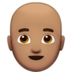Man: Medium Skin Tone, Bald Emoji Copy Paste ― 👨🏽‍🦲 - apple