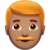 Man: Medium Skin Tone, Red Hair Emoji Copy Paste ― 👨🏽‍🦰 - apple