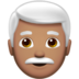 Man: Medium Skin Tone, White Hair Emoji Copy Paste ― 👨🏽‍🦳 - apple