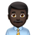 Man Office Worker: Dark Skin Tone Emoji Copy Paste ― 👨🏿‍💼 - apple