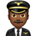 Man Pilot: Medium-dark Skin Tone Emoji Copy Paste ― 👨🏾‍✈ - apple