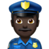 Man Police Officer: Dark Skin Tone Emoji Copy Paste ― 👮🏿‍♂ - apple
