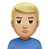 Man Pouting: Medium-light Skin Tone Emoji Copy Paste ― 🙎🏼‍♂ - apple