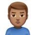 Man Pouting: Medium Skin Tone Emoji Copy Paste ― 🙎🏽‍♂ - apple