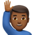 Man Raising Hand: Medium-dark Skin Tone Emoji Copy Paste ― 🙋🏾‍♂ - apple