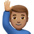 Man Raising Hand: Medium Skin Tone Emoji Copy Paste ― 🙋🏽‍♂ - apple