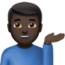 Man Tipping Hand: Dark Skin Tone Emoji Copy Paste ― 💁🏿‍♂ - apple