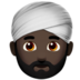 Man Wearing Turban: Dark Skin Tone Emoji Copy Paste ― 👳🏿‍♂ - apple