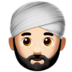 Man Wearing Turban: Light Skin Tone Emoji Copy Paste ― 👳🏻‍♂ - apple