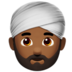 Man Wearing Turban: Medium-dark Skin Tone Emoji Copy Paste ― 👳🏾‍♂ - apple