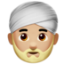 Man Wearing Turban: Medium-light Skin Tone Emoji Copy Paste ― 👳🏼‍♂ - apple