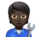 Mechanic: Dark Skin Tone Emoji Copy Paste ― 🧑🏿‍🔧 - apple