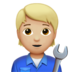 Mechanic: Medium-light Skin Tone Emoji Copy Paste ― 🧑🏼‍🔧 - apple