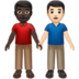 Men Holding Hands: Dark Skin Tone, Light Skin Tone Emoji Copy Paste ― 👨🏿‍🤝‍👨🏻 - apple