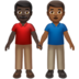 Men Holding Hands: Dark Skin Tone, Medium-dark Skin Tone Emoji Copy Paste ― 👨🏿‍🤝‍👨🏾 - apple