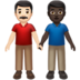 Men Holding Hands: Light Skin Tone, Dark Skin Tone Emoji Copy Paste ― 👨🏻‍🤝‍👨🏿 - apple