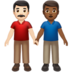 Men Holding Hands: Light Skin Tone, Medium-dark Skin Tone Emoji Copy Paste ― 👨🏻‍🤝‍👨🏾 - apple