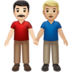Men Holding Hands: Light Skin Tone, Medium-light Skin Tone Emoji Copy Paste ― 👨🏻‍🤝‍👨🏼 - apple