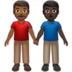 Men Holding Hands: Medium-dark Skin Tone, Dark Skin Tone Emoji Copy Paste ― 👨🏾‍🤝‍👨🏿 - apple