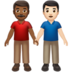 Men Holding Hands: Medium-dark Skin Tone, Light Skin Tone Emoji Copy Paste ― 👨🏾‍🤝‍👨🏻 - apple