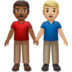 Men Holding Hands: Medium-dark Skin Tone, Medium-light Skin Tone Emoji Copy Paste ― 👨🏾‍🤝‍👨🏼 - apple