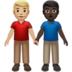 Men Holding Hands: Medium-light Skin Tone, Dark Skin Tone Emoji Copy Paste ― 👨🏼‍🤝‍👨🏿 - apple