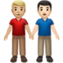 Men Holding Hands: Medium-light Skin Tone, Light Skin Tone Emoji Copy Paste ― 👨🏼‍🤝‍👨🏻 - apple