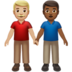 Men Holding Hands: Medium-light Skin Tone, Medium-dark Skin Tone Emoji Copy Paste ― 👨🏼‍🤝‍👨🏾 - apple