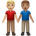 Men Holding Hands: Medium-light Skin Tone, Medium Skin Tone Emoji Copy Paste ― 👨🏼‍🤝‍👨🏽 - apple
