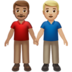 Men Holding Hands: Medium Skin Tone, Medium-light Skin Tone Emoji Copy Paste ― 👨🏽‍🤝‍👨🏼 - apple