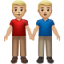 Men Holding Hands: Medium-light Skin Tone Emoji Copy Paste ― 👬🏼 - apple