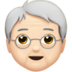 Older Person: Light Skin Tone Emoji Copy Paste ― 🧓🏻 - apple
