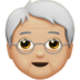 Older Person: Medium-light Skin Tone Emoji Copy Paste ― 🧓🏼 - apple