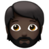 Person: Dark Skin Tone, Beard Emoji Copy Paste ― 🧔🏿 - apple