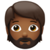 Person: Medium-dark Skin Tone, Beard Emoji Copy Paste ― 🧔🏾 - apple