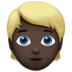 Person: Dark Skin Tone, Blond Hair Emoji Copy Paste ― 👱🏿 - apple