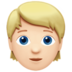 Person: Light Skin Tone, Blond Hair Emoji Copy Paste ― 👱🏻 - apple