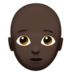 Person: Dark Skin Tone, Bald Emoji Copy Paste ― 🧑🏿‍🦲 - apple