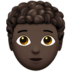 Person: Dark Skin Tone, Curly Hair Emoji Copy Paste ― 🧑🏿‍🦱 - apple