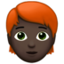 Person: Dark Skin Tone, Red Hair Emoji Copy Paste ― 🧑🏿‍🦰 - apple