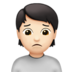 Person Frowning: Light Skin Tone Emoji Copy Paste ― 🙍🏻 - apple