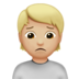 Person Frowning: Medium-light Skin Tone Emoji Copy Paste ― 🙍🏼 - apple